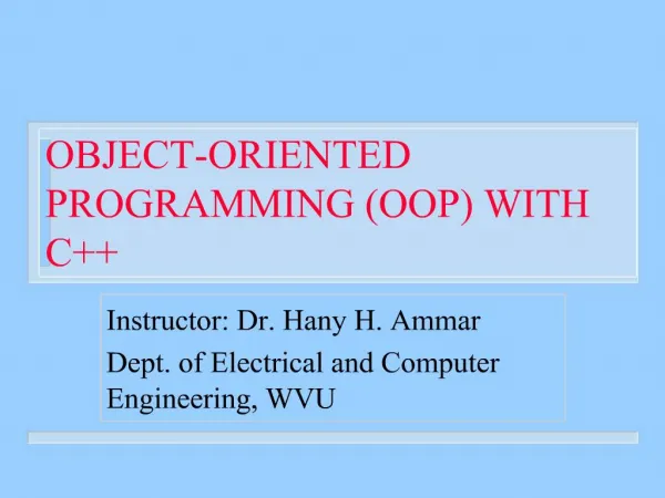 OBJECT-ORIENTED PROGRAMMING OOP WITH C