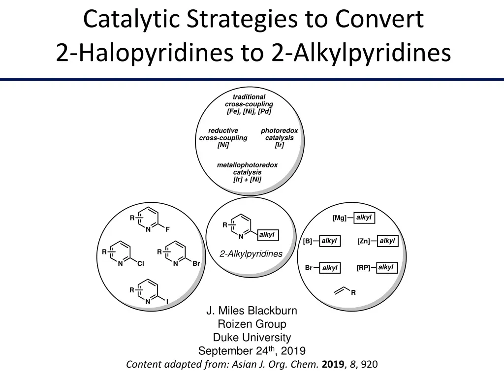 catalytic strategies to convert 2 halopyridines to 2 alkylpyridines