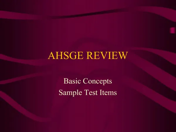 AHSGE REVIEW