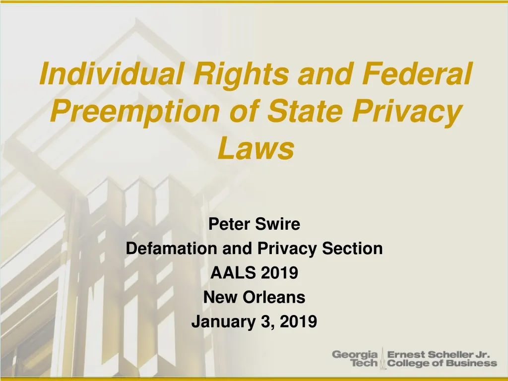 individual rights and federal preemption of state privacy laws
