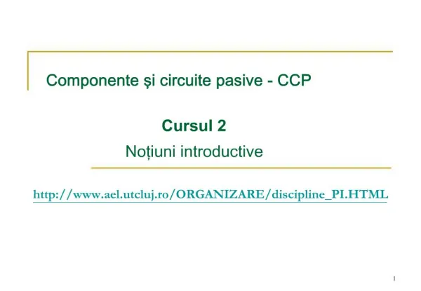Componente si circuite pasive - CCP