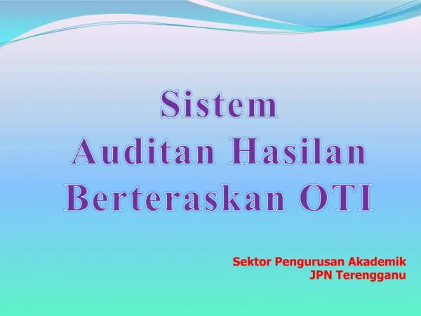 Sektor Pengurusan Akademik JPN Terengganu