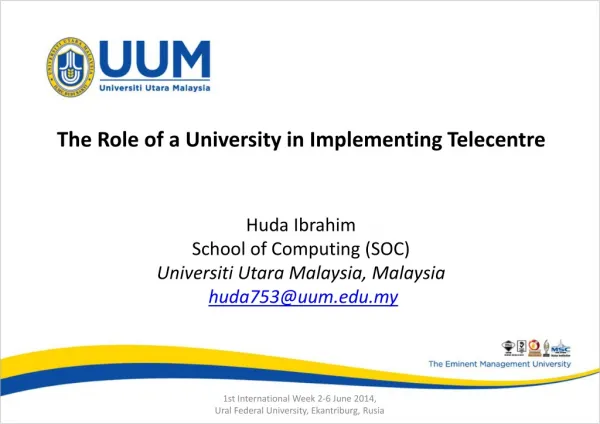 The Role of a University in Implementing Telecentre