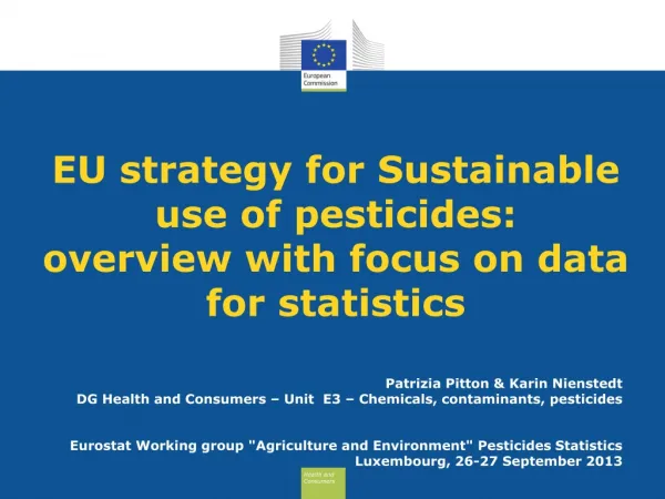 EU strategy for Sustainable use of pesticides: overview with focus on data for statistics
