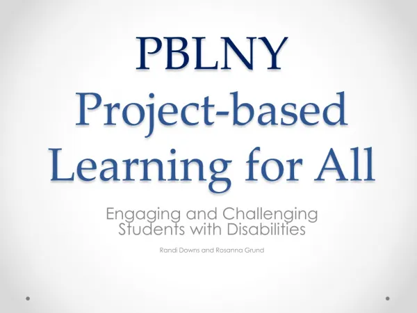 PBLNY Project-based Learning for All