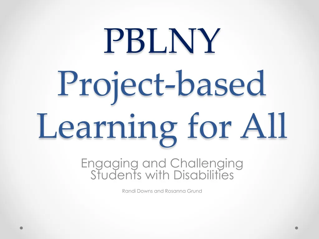 pblny project based learning for all