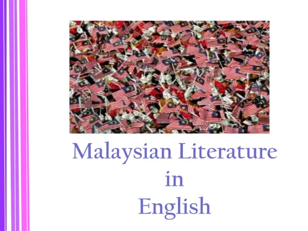 Malaysian Literature in English