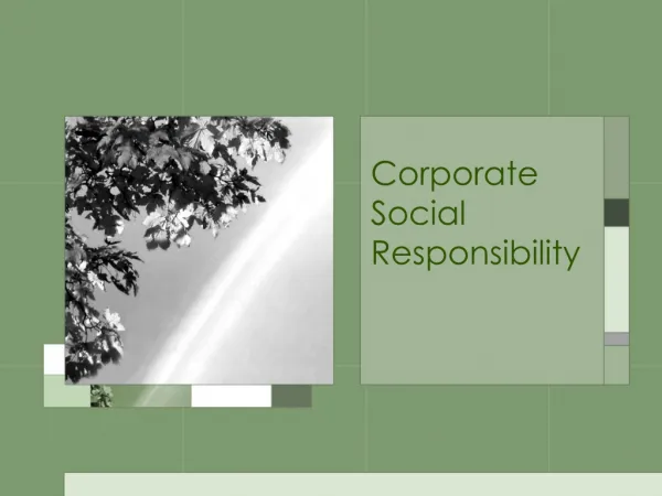 Corporate Social Responsibility