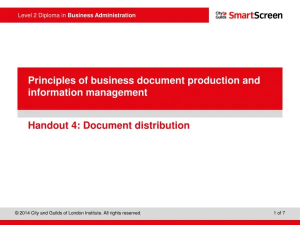 Handout 4: Document distribution