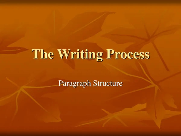 The Writing Process