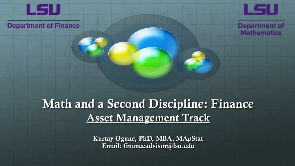 math and a second discipline finance asset management track