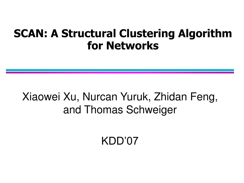 scan a structural clustering algorithm for networks