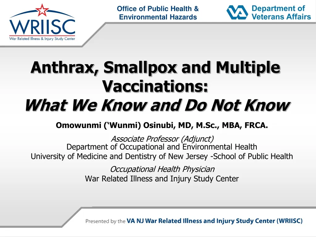 anthrax smallpox and multiple vaccinations what we know and do not know