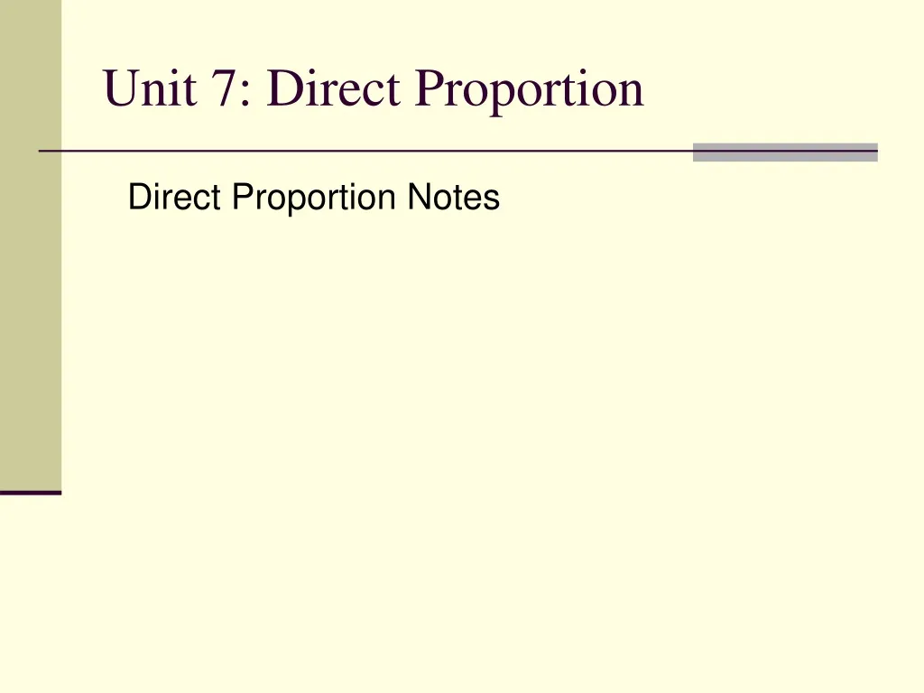 unit 7 direct proportion