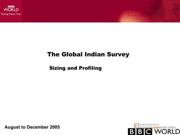 The Global Indian Survey Sizing and Profiling