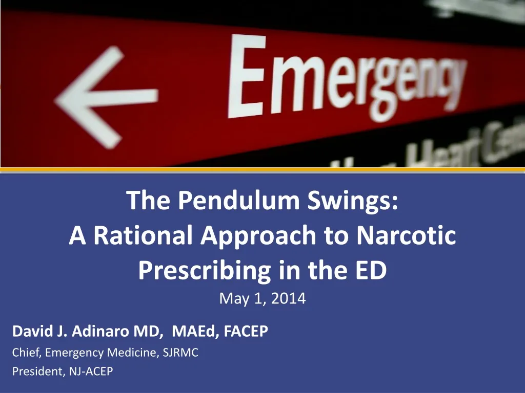 the pendulum swings a rational approach to narcotic prescribing in the ed