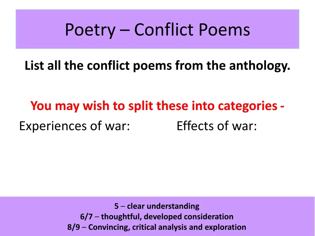 poetry conflict poems