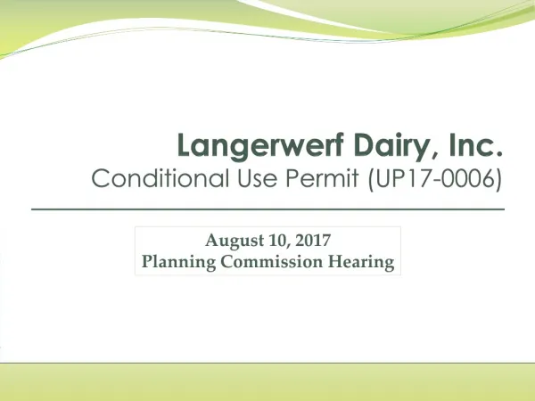 Langerwerf Dairy, Inc. Conditional Use Permit (UP17-0006)