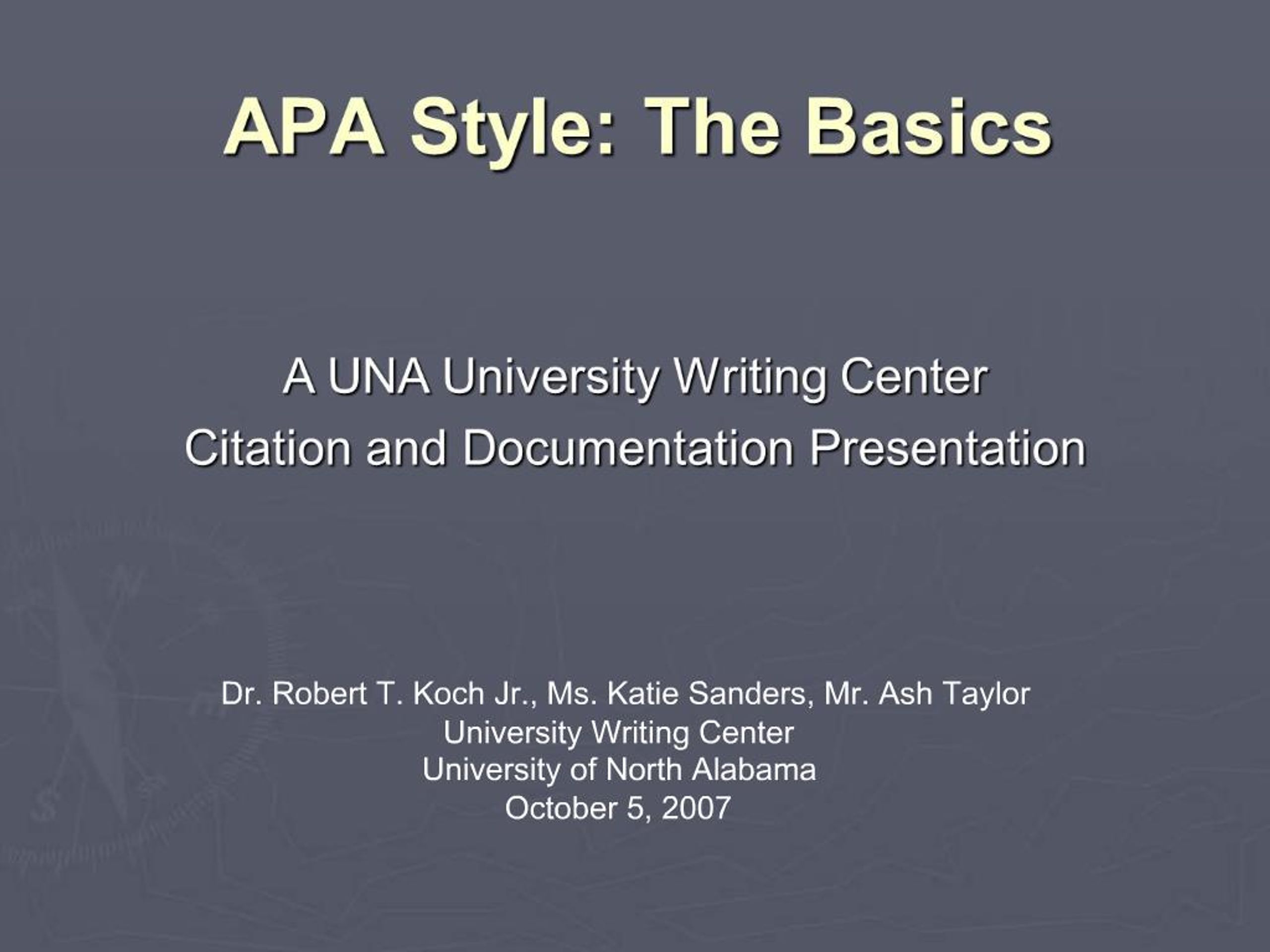 PPT - APA Style: The Basics PowerPoint Presentation, free download - ID ...
