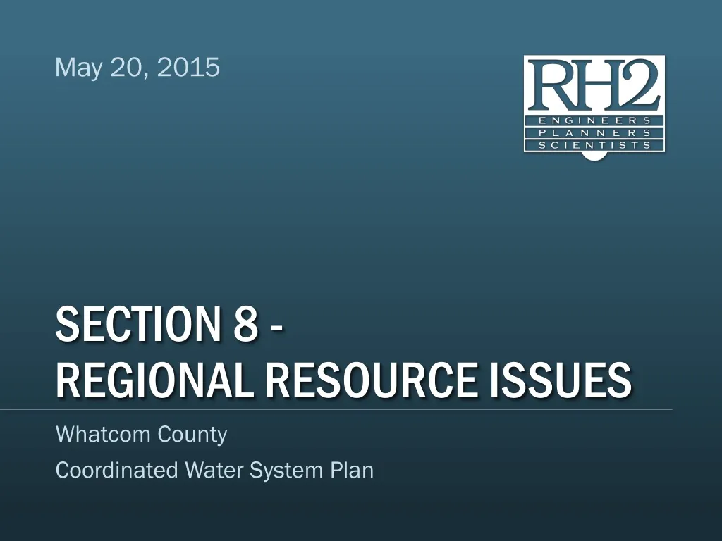 section 8 regional resource issues