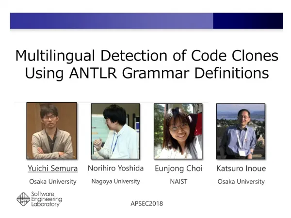 Multilingual Detection of Code Clones Using ANTLR Grammar Definitions