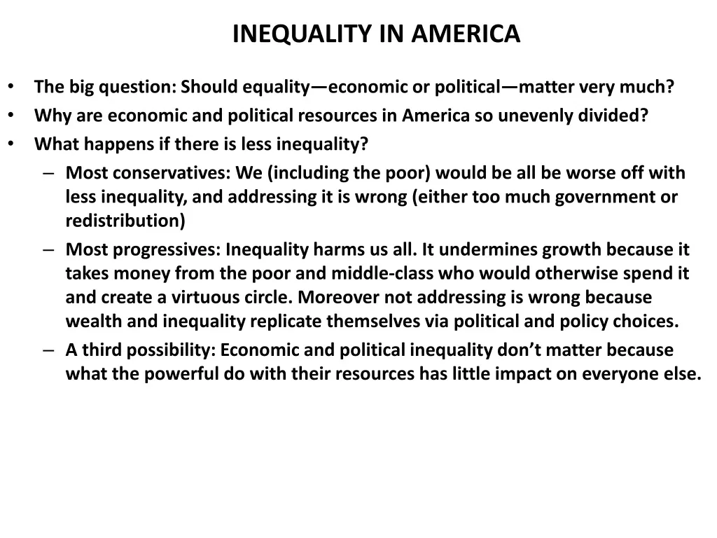 inequality in america