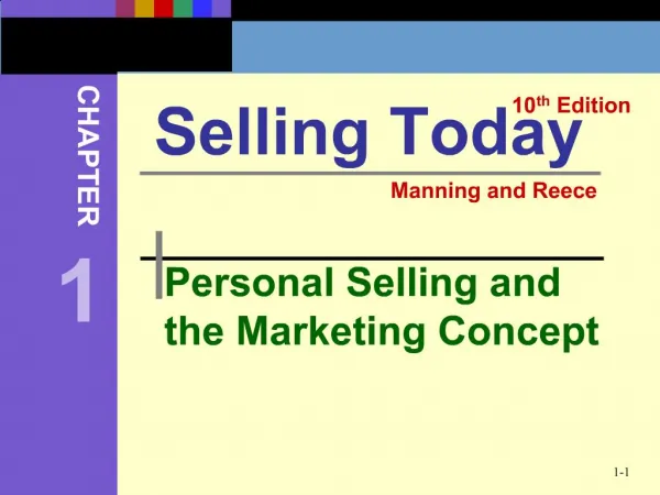 Personal Selling and the Marketing Concept