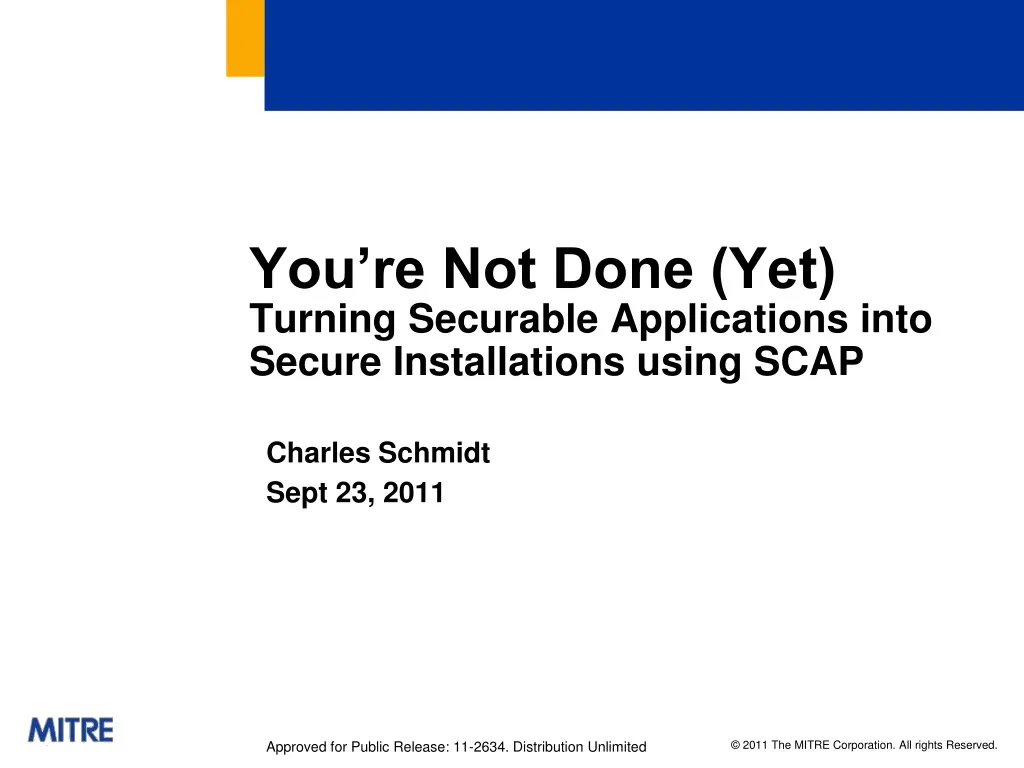 you re not done yet turning securable applications into secure installations using scap