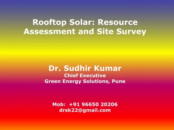 Solar Resource Assessment