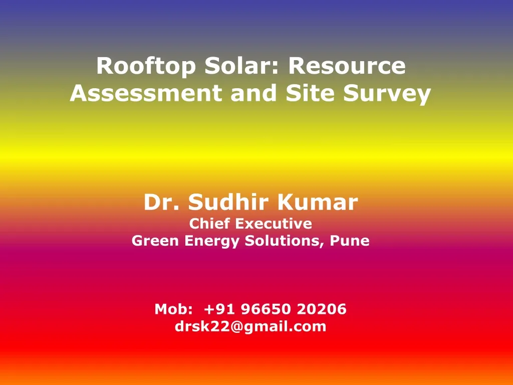 rooftop solar resource assessment and site survey
