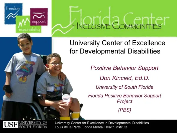 University Center of Excellence for Developmental Disabilities