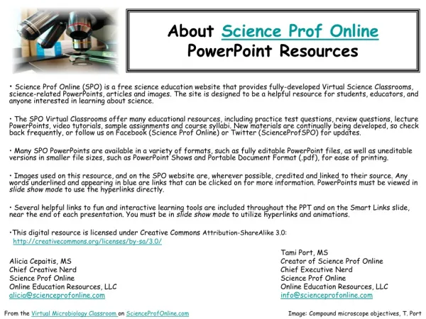 About Science Prof Online PowerPoint Resources