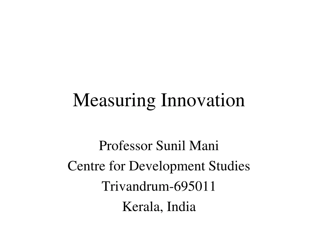measuring innovation
