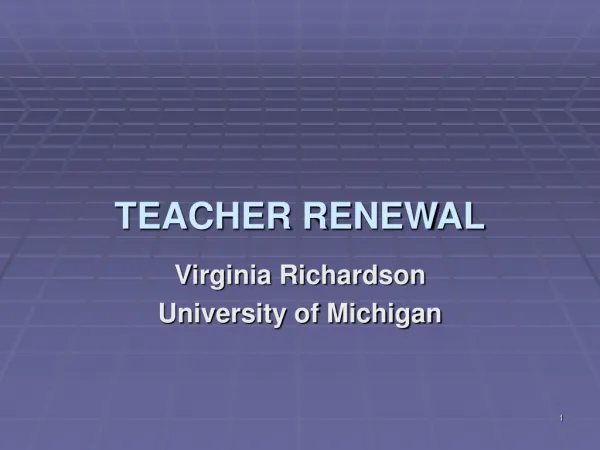 TEACHER RENEWAL