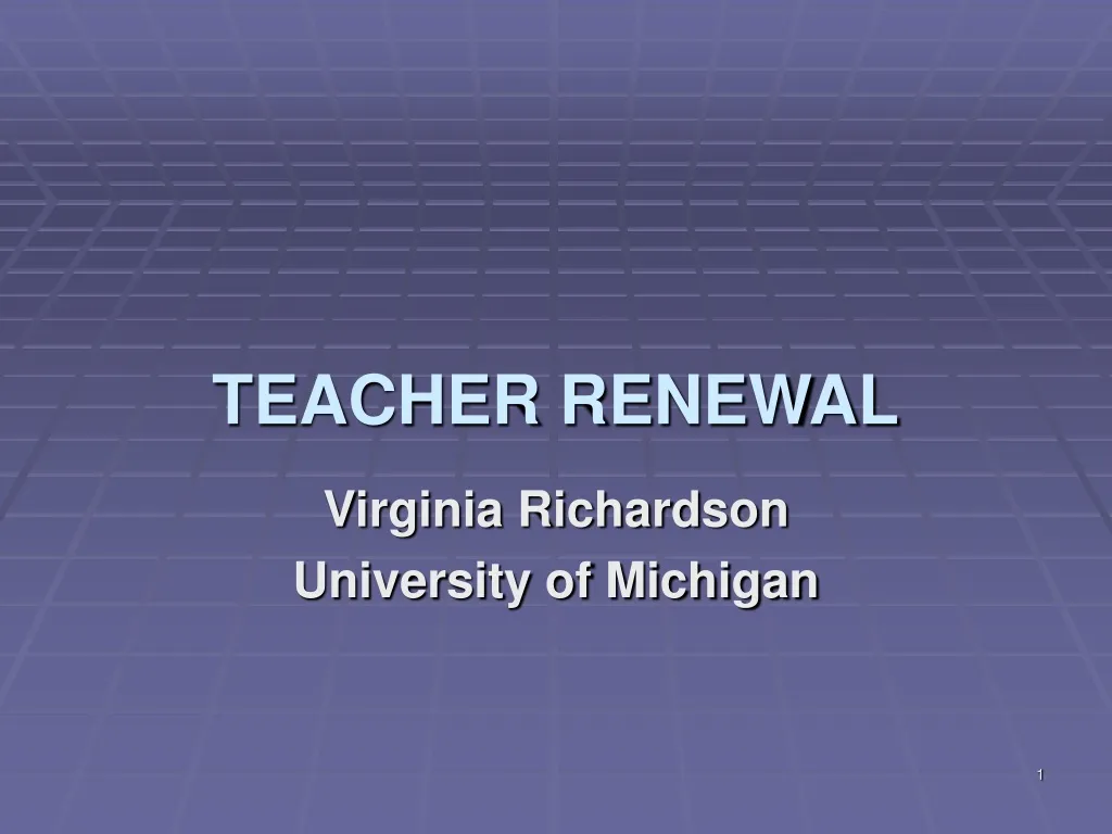 teacher renewal
