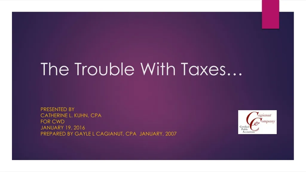 the trouble with taxes