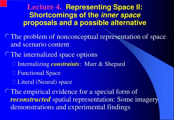 The problem of nonconceptual representation of space and scenario content