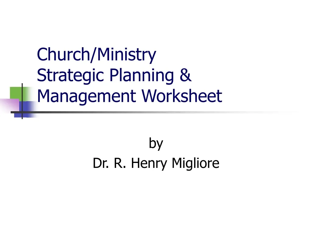 church ministry strategic planning management worksheet