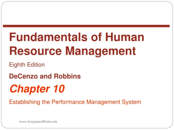 Chapter 10 Establishing the Performance Management System