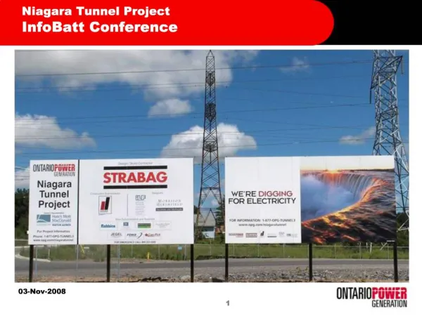 Niagara Tunnel Project InfoBatt Conference