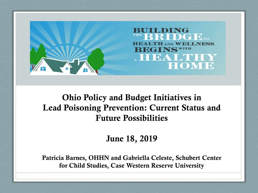 ohio policy and budget initiatives in lead