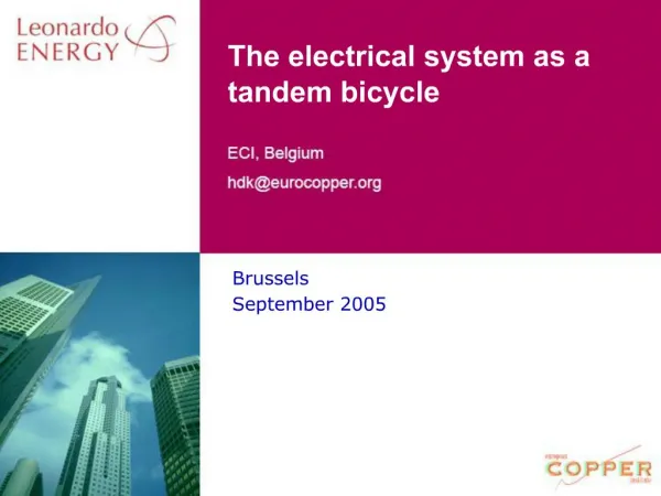 The electrical system as a tandem bicycle