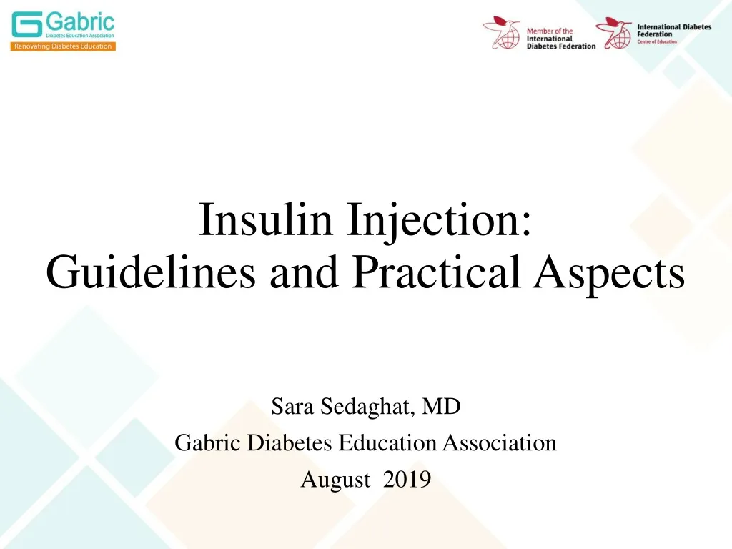 insulin injection guidelines and practical aspects