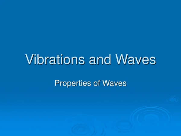 Vibrations and Waves