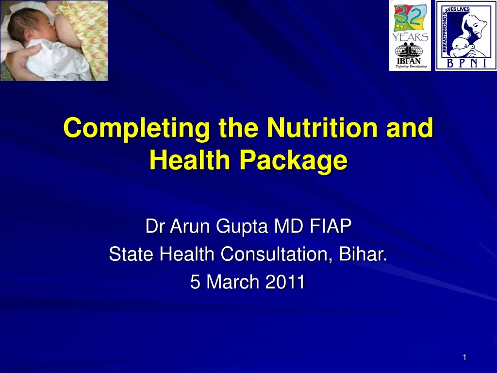 completing the nutrition and health package