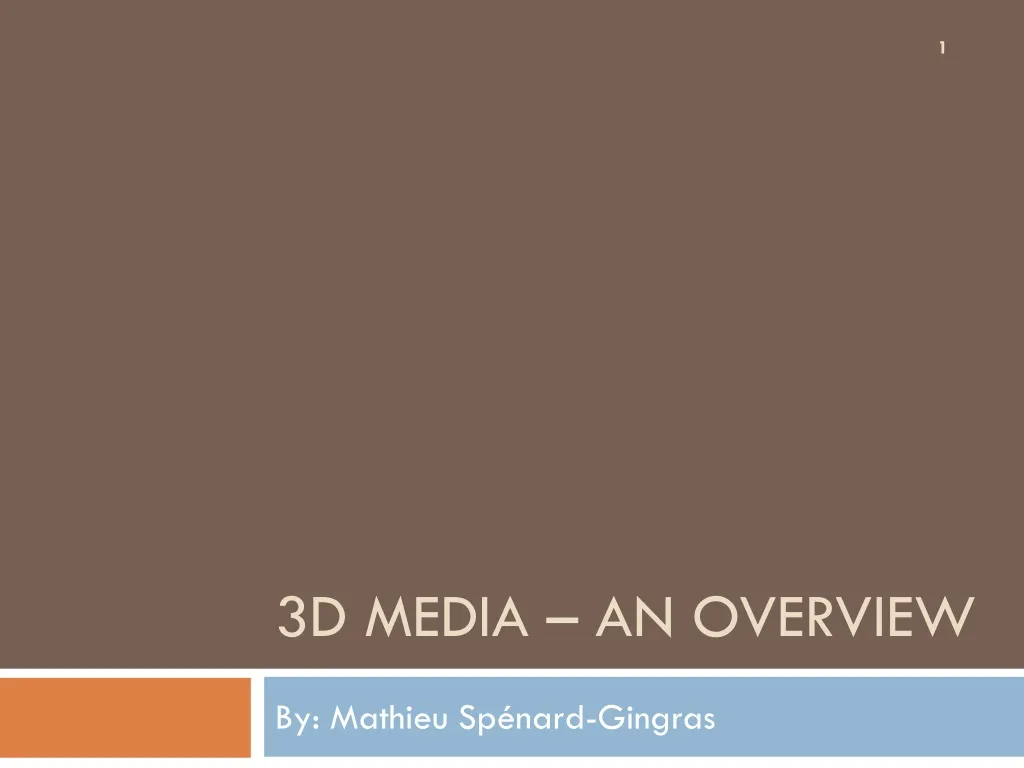 3d media an overview