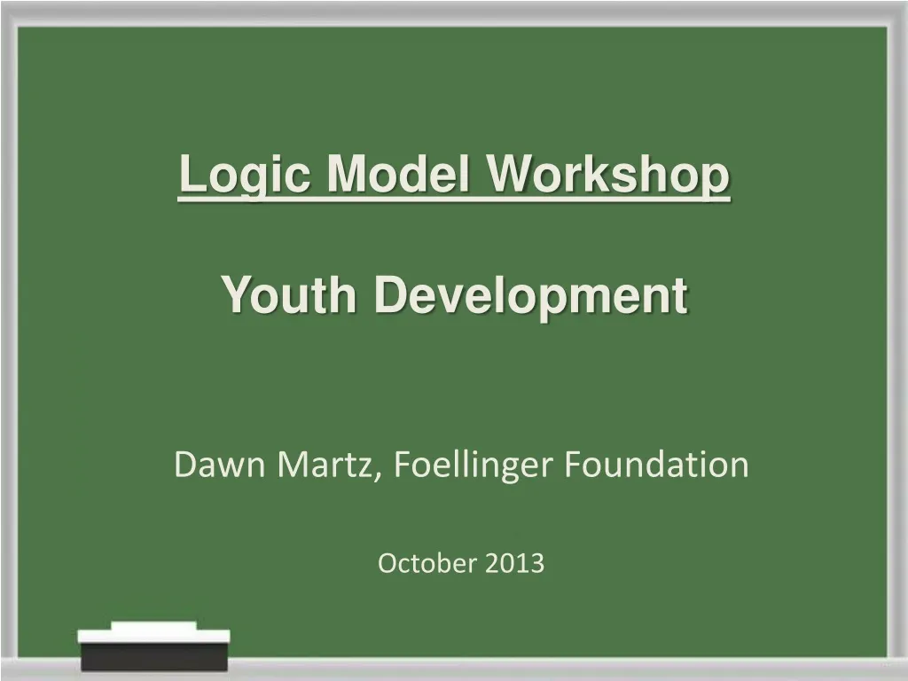 logic model workshop youth development