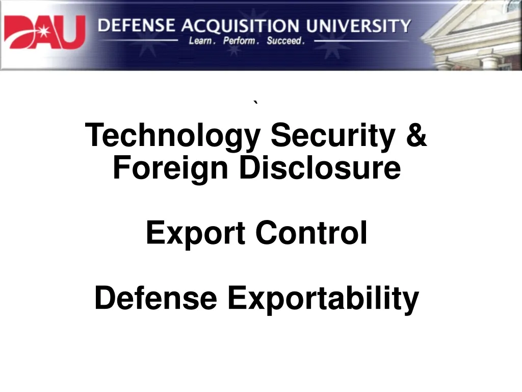 technology security foreign disclosure export