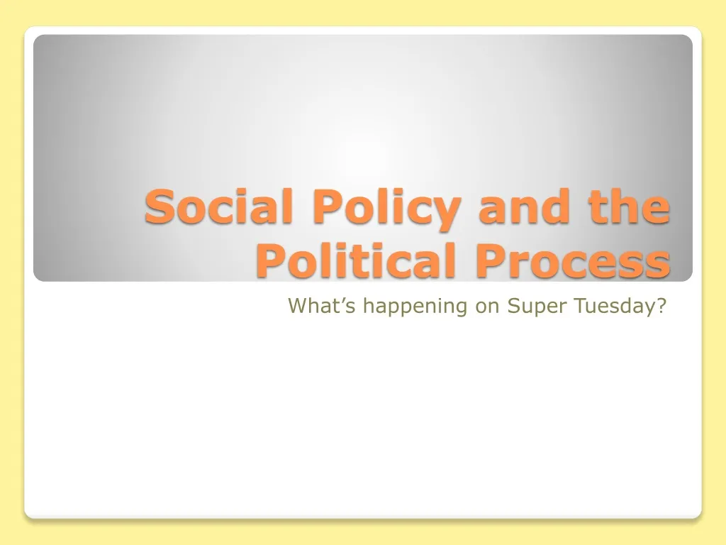 social policy and the political process