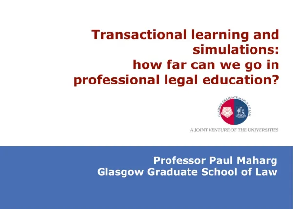 Transactional learning and simulations: how far can we go in professional legal education?